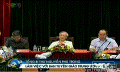 Tổng Bí thư Nguyễn Phú Trọng làm việc với Ban tuyên giáo trung ương
