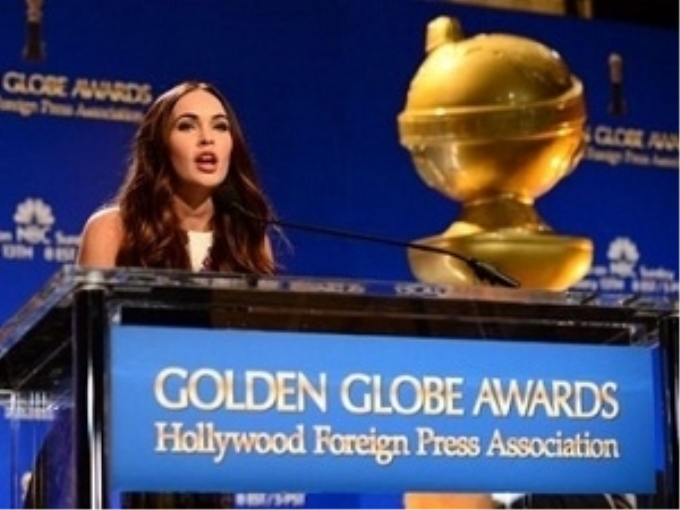 Nữ diễn viên Megan Fox tại lễ công bố đề cử Quả cầu Vàng (Nguồn: AFP)