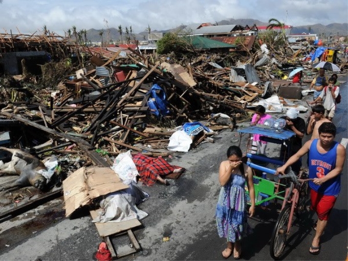 Cảnh đổ nát tại thành phố Tacloban. (Nguồn: AFP/TTXVN)