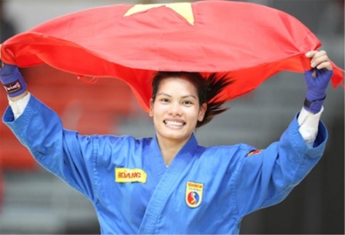 Nguyễn Thị Kim Hoàng giành HCV Vovinam hạng 55kg của nữ.