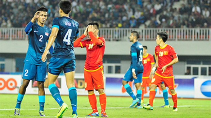 U23 Việt Nam thất bại 0-1 trước U23 Singapore (Ảnh: Dân Trí)