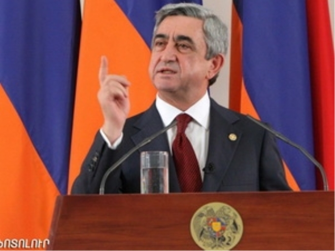 Tổng thống Armenia Sarksyan. (Nguồn: asbarez.com)