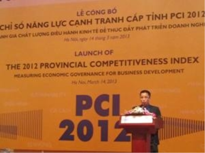 Lễ công bố Chỉ số năng lực cạnh tranh cấp tỉnh (PCI) năm 2012. (Ảnh: Vietnam+)