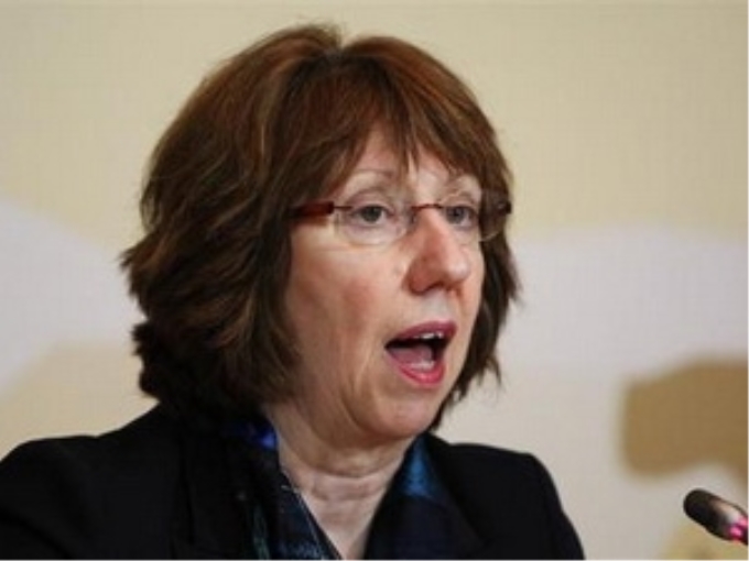 Bà Catherine Ashton tham gia vòng đàm phán giữa Serbia và Kosovo với vai trò trung gian. (Nguồn: Reuters)