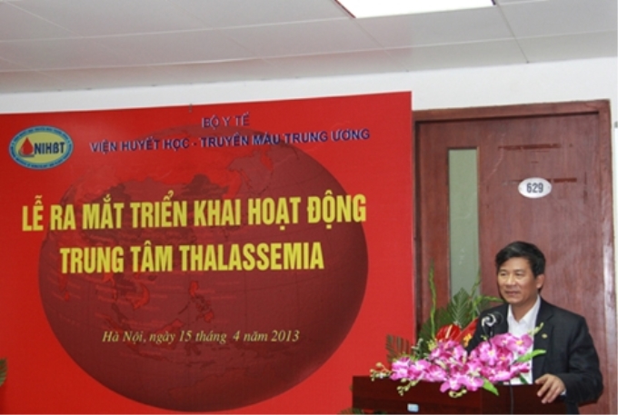 GS.TS.Nguyễn Anh Trí, Viện trưởng Viện Huyết học - Truyền máu Trung ương phát biểu tại Lễ ra mắt Trung tâm Thalassemia