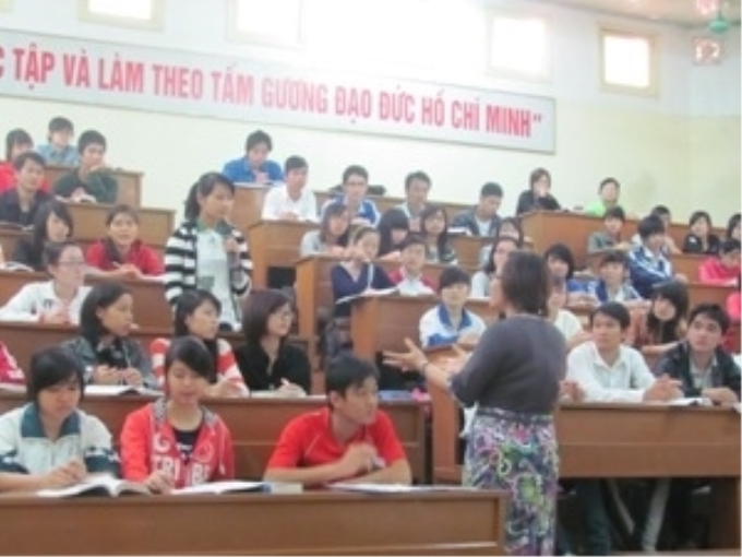 Giờ học của sinh viên Đại học Sư phạm Hà Nội. (Ảnh minh họa: Phạm Mai/Vietnam+)