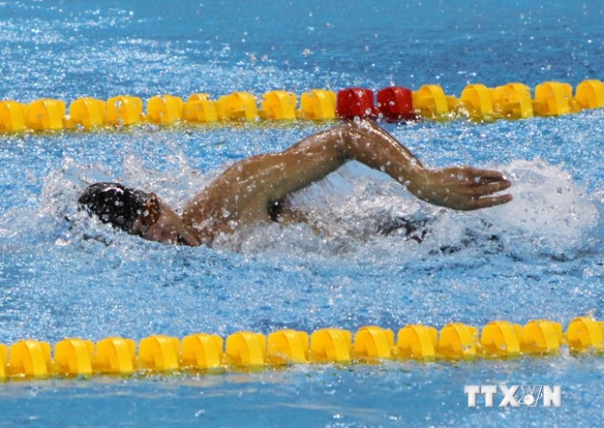 Võ Thanh Tùng đã giành 5 huy chương vàng tại Asian Para Games II. (Ảnh: Ngọc Trường/TTXVN)