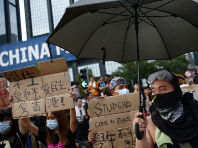 Biểu tình tại Hong Kong chiều 2/10. (Nguồn: Reuters)