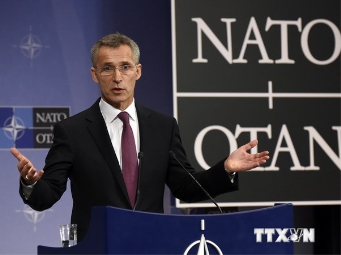 Tổng thư ký NATO Jens Stoltenberg phát biểu tại hội nghị. (Nguồn: AFP/TTXVN)