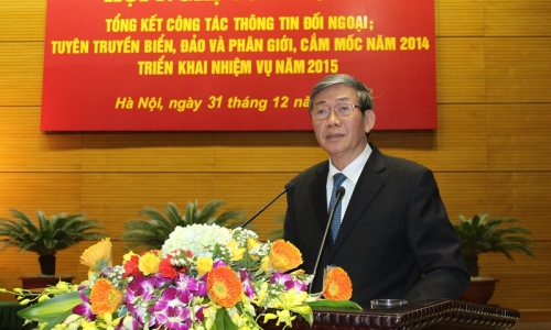 Triển khai thực hiện có hiệu quả ba nội dung công tác thông tin đối ngoại; tuyên truyền biển, đảo và phân giới, cắm mốc năm 2015