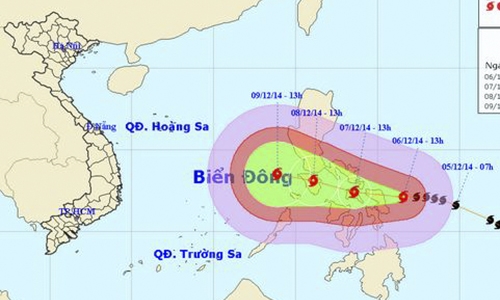 Bão Hagupit đang ở trên vùng biển phía Đông đảo Xa ma (Philippin)