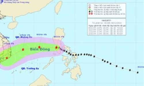 Sáng 9/12: Bão Hagupit sẽ đi vào khu vực phía Đông biển Đông