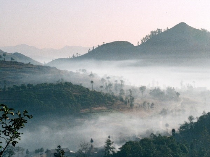 Sương mù tại Đồng Văn, Hà Giang. (Ảnh: TTXVN)