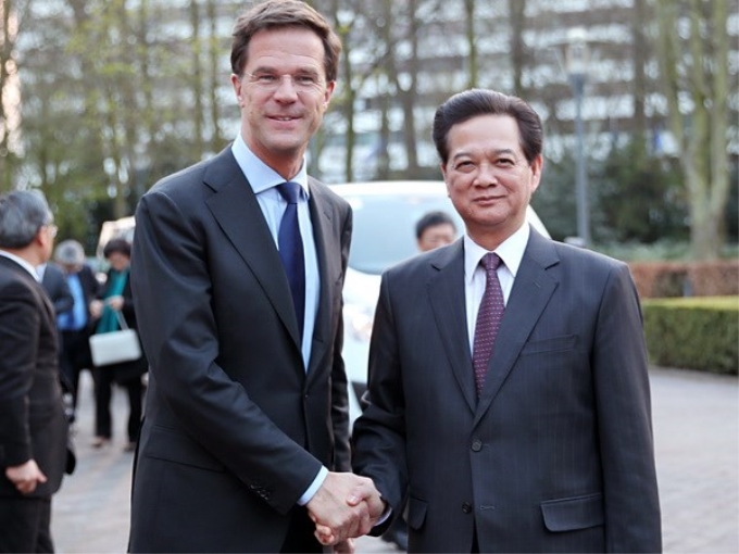 Thủ tướng Nguyễn Tấn Dũng gặp Thủ tướng Hà Lan Mark Rutte. (Ảnh: Đức Tám/TTXVN)