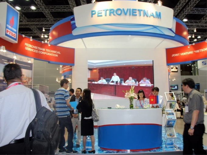 Gian hàng triển lãm của Petrovietnam tại OTC Asia 2014. (Ảnh: Chí Giáp/Vietnam+)