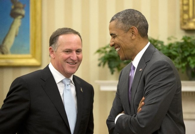 Tổng thống Mỹ Barack Obama và Thủ tướng New Zealand John Key (Nguồn: AP)