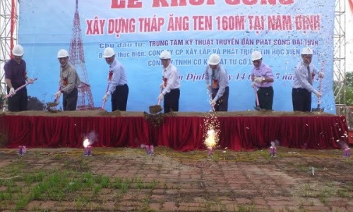 VTV khởi công xây dựng tháp ăngten cao 160m tại Nam Định