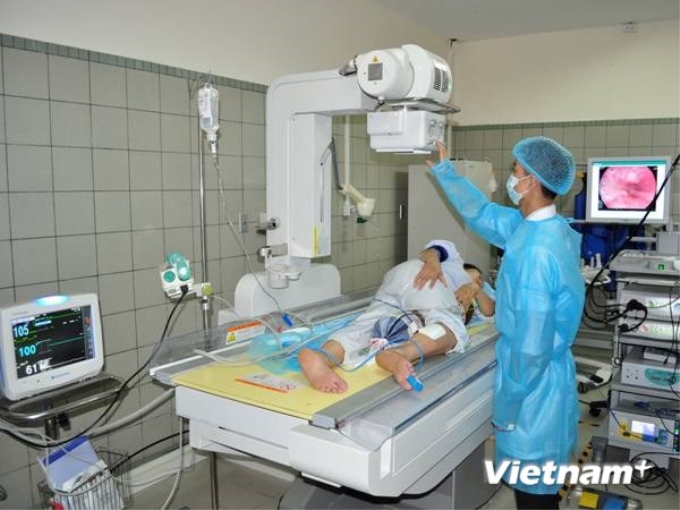 Những trang thiết bị hiện đại phía Nhật Bản tài trợ cho Trung tâm để nâng cao khám chữa bệnh cho người dân. (Ảnh: PV/Vietnam+)