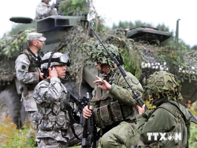 Binh sỹ NATO tham gia tập trận tại Litva. (Ảnh: AFP/TTXVN)