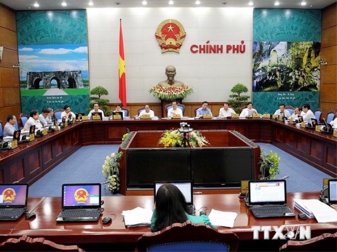 Thủ tướng Nguyễn Tấn Dũng chủ trì Phiên họp Chính phủ thường kỳ tháng 8/2014. (Ảnh: TTXVN)