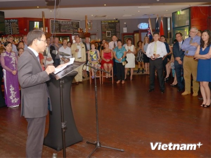 Tổng Lãnh sự Lê Viết Duyên phát biểu tại buổi lễ kỷ niệm Quốc khánh 2/9. (Ảnh: Vietnam+)