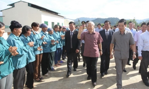 Tổng bí thư kiểm tra tình hình kinh tế-an ninh tại Hà Giang