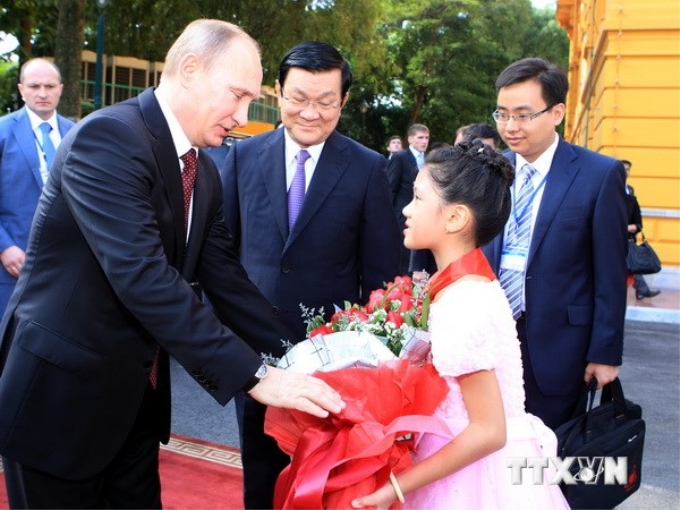 Tổng thống Vladimir Putin trong chuyến thăm Việt Nam vào tháng 11/2013. (Ảnh: Nguyễn Khang/TTXVN)