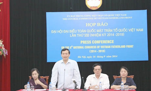 26-9: Khai mạc Đại hội đại biểu MTTQ Việt Nam lần thứ VIII (nhiệm kỳ 2014 – 2019)