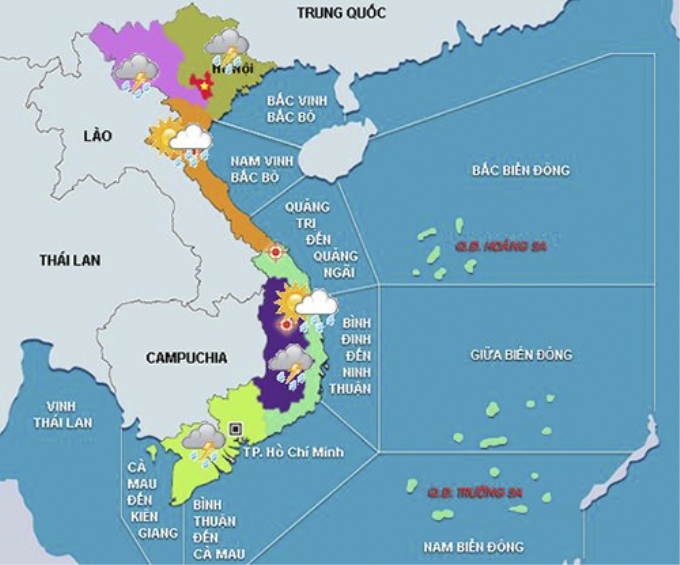 Bản đồ dự báo thời tiết vùng ngày 8/9. Ảnh: nchmf.gov.vn