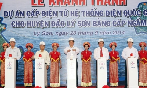 Thủ tướng dự lễ khánh thành cấp điện quốc gia ra đảo Lý Sơn