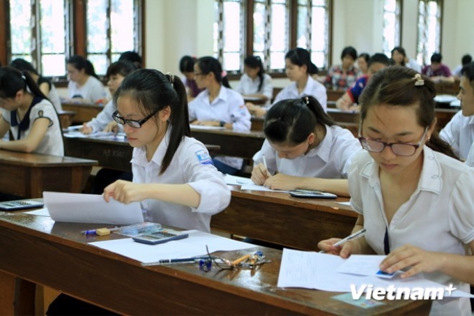 Thí sinh dự thi đại học năm 2014. (Ảnh: Xuân Mai/Vietnam+)