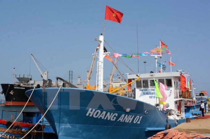 Tàu đánh cá của ngư dân Quảng Ngãi. (Ảnh: Nguyễn Đăng Lâm/TTXVN)