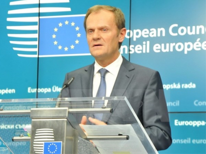 Chủ tịch Hội đồng châu Âu Donald Tusk. (Ảnh: Hương Giang/TTXVN)