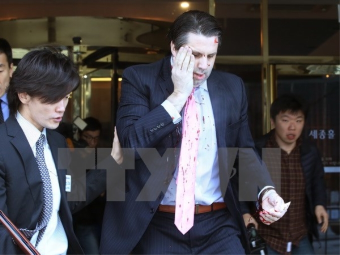 Đại sứ Mỹ tại Hàn Quốc Mark Lippert bị thương trong vụ tấn công. (Nguồn: AFP/TTXVN)