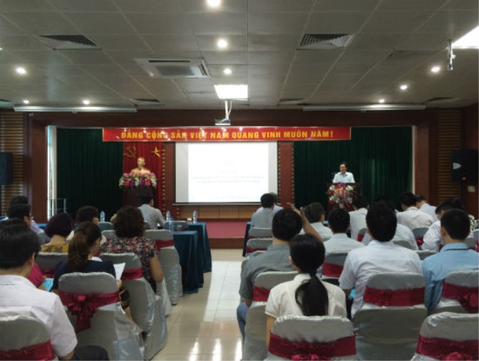 Hội nghị tổng kết công tác PCLB của ngành TT&TT Hà Nội. Ảnh: Thùy Linh