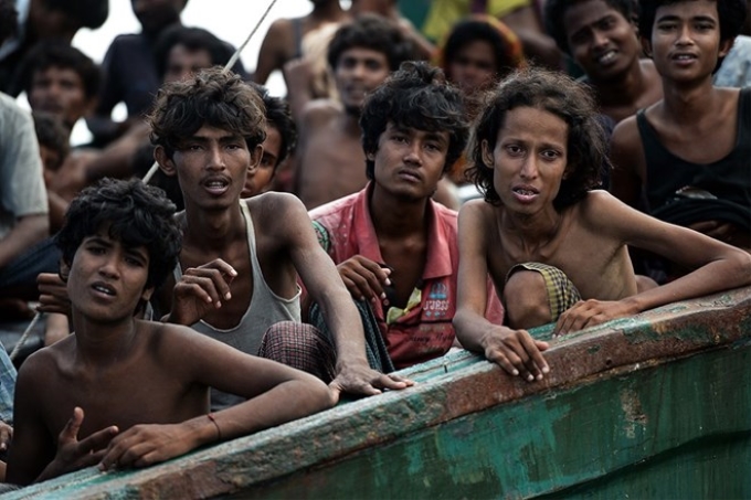 Người tị nạn trôi dạt ngoài khơi Andaman. (Nguồn: AFP)