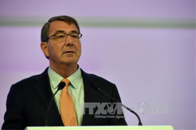 Bộ trưởng Quốc phòng Mỹ Ashton Carter. Ảnh: TTXVN