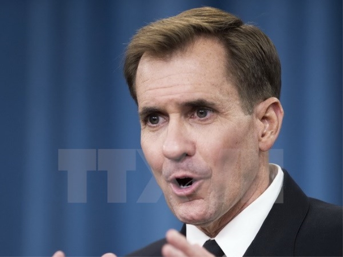 Phát ngôn viên Bộ Quốc phòng Mỹ John Kirby. (Ảnh: AFP/TTXVN)