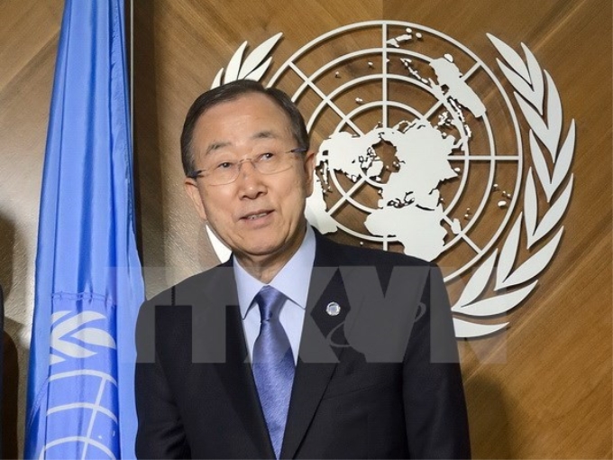 Tổng thư ký Liên hợp quốc Ban Ki-moon tại Geneva ngày 14/6. (Ảnh: AFP/TTXVN)