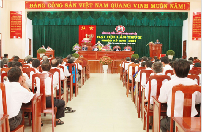 Quang cảnh Đại hội Đảng bộ Khối các cơ quan chính quyền huyện Phù Cát (Bình Định) lần thứ II, nhiệm kỳ 2015-2020 (diễn ra ngày 16/6/2015).