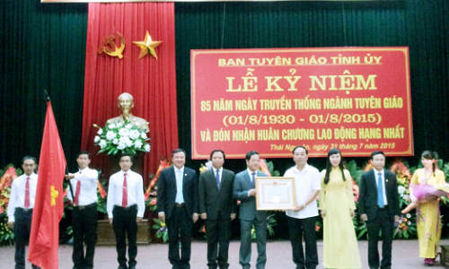 Thái Nguyên: Ban Tuyên giáo Tỉnh ủy đón nhận Huân chương Lao động hạng Nhất