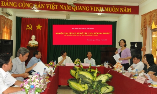 Bình Phước: nghiệm thu đề tài “Lịch sử tỉnh Bình Phước”