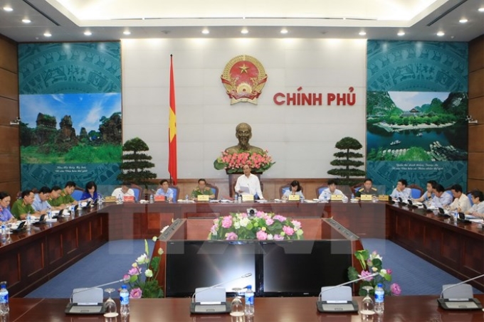 Phó Thủ tướng Nguyễn Xuân Phúc chủ trì cuộc họp Hội đồng Tư vấn đặc xá Trung ương 2015. (Ảnh: TTXVN)