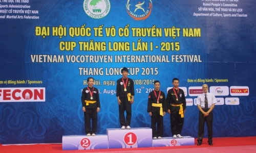 Việt Nam xuất sắc giành vị trí thứ nhất toàn đoàn Đại hội võ cổ truyền cúp Thăng Long lần 1