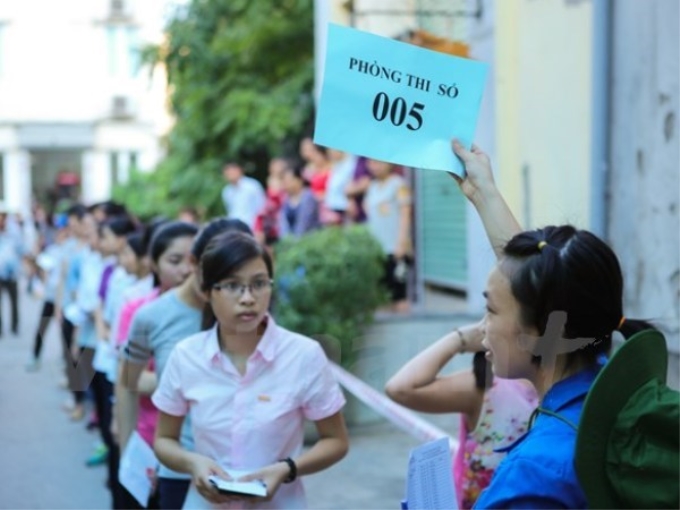 Thí sinh dự thi đánh giá năng lực vào Đại học Quốc gia Hà Nội. (Ảnh: Vietnam+)