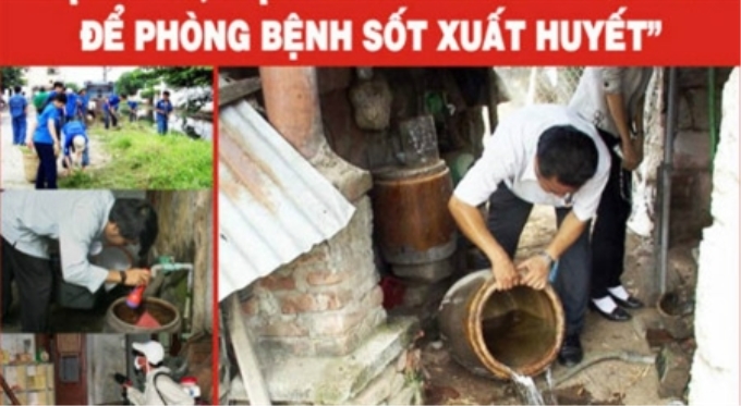 Diệt lăng quăng/bọ gậy là biện pháp hiệu quả phòng bệnh sốt xuất huyết. Ảnh: Bộ Y tế.