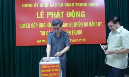 Đảng ủy Khối các Cơ quan Trung ương: phát động ủng hộ đồng bào miền Trung