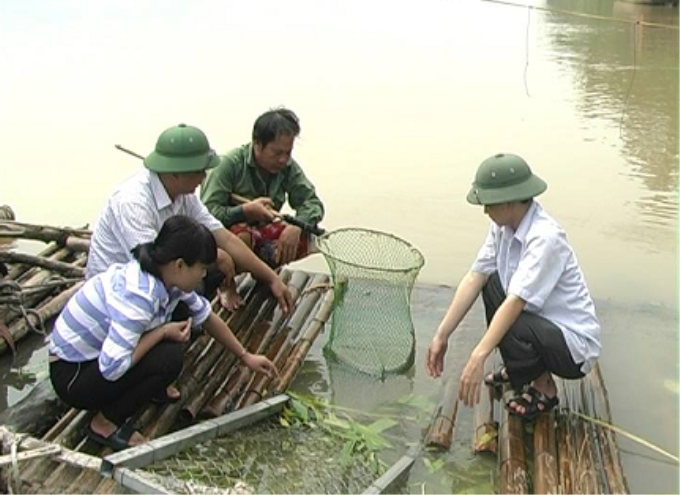 Nhiều hộ gia đình đồng bào DTTS và đồng bào có đạo ở huyện Thanh Sơn đã tích cực áp dụng KHKT vào sản xuất, đem lại hiệu quả kinh tế cao (Trong ảnh: Mô hình nuôi cá lồng của đồng bào xã Tinh Nhuệ, huyện Thanh Sơn).