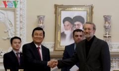 Chủ tịch nước Trương Tấn Sang hội kiến Chủ tịch Quốc hội Iran