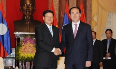 Chủ tịch nước Trần Đại Quang tiếp Thủ tướng Lào